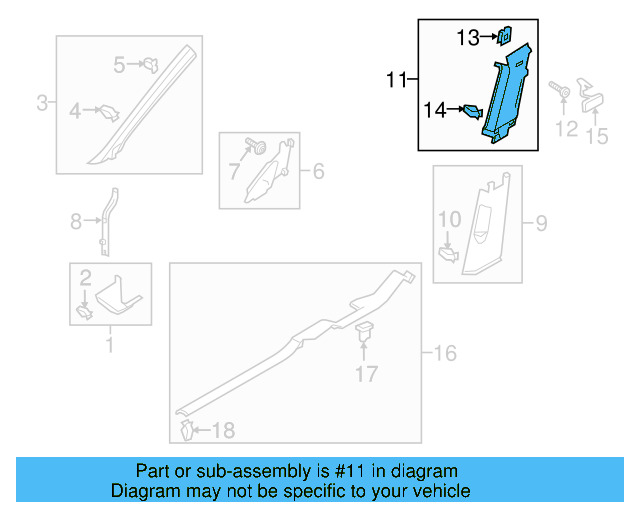 Upper Center Pillar Trim 5GM-867-244-E-Y20 - View 4