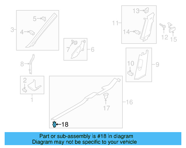 Scuff Plate Clip 6Q0-853-147 - View 15