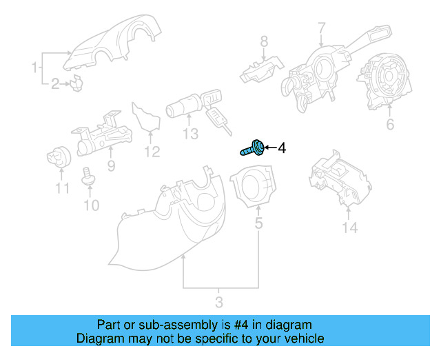Lower Column Cover Screw N-909-446-03 - View 11