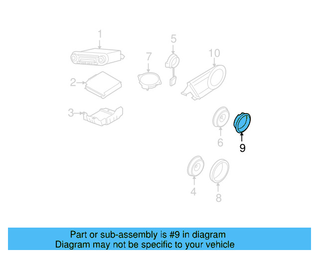 Radio Speaker Bracket 1C0-035-217-A - View 3