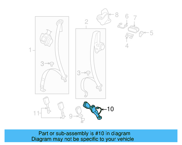 Buckle End 3D0-857-739-M-PNE - View 3