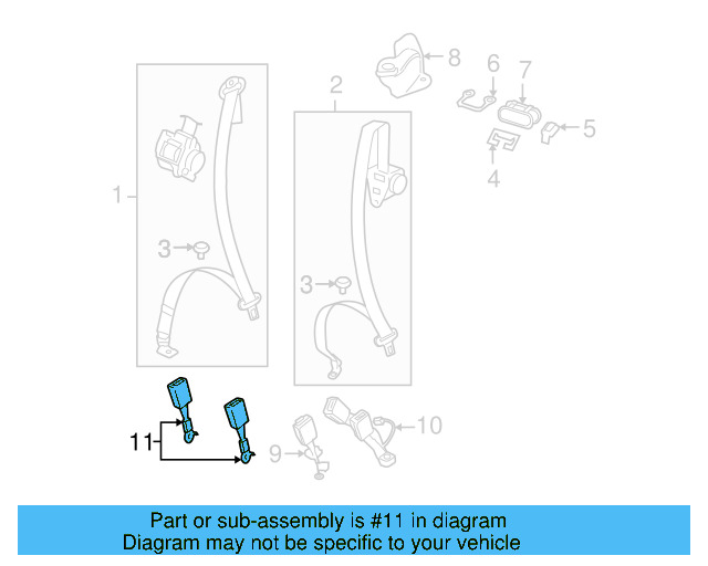 Buckle End 3D0-857-739-L-PNE - View 3