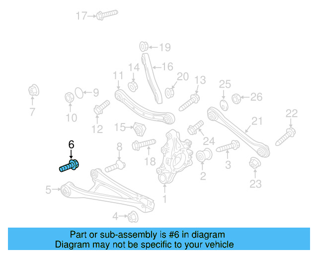 Lower Control Arm Adjust Bolt WHT-001-833 - View 7