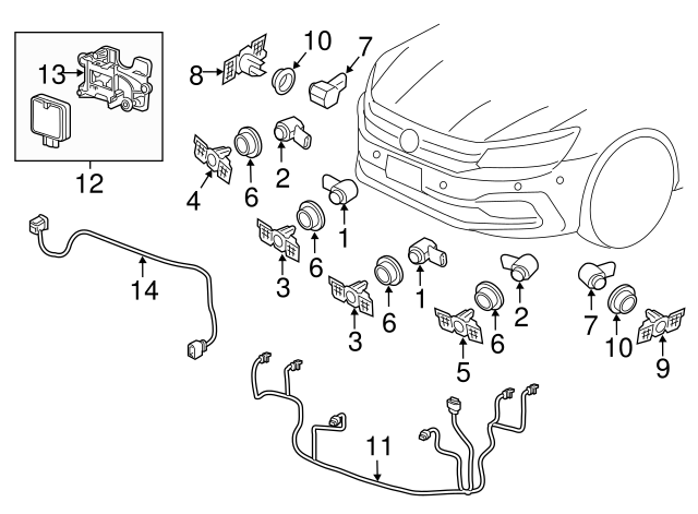 Sensor (Unpainted) 5q0919275cgru - View 10