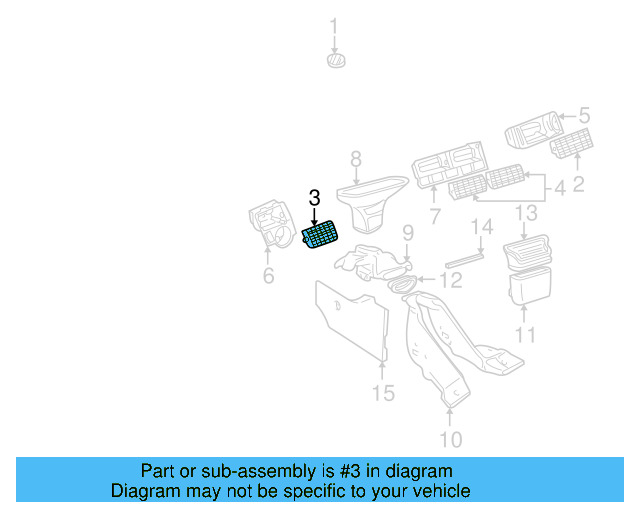 Vent Grille 1J0-819-707-B-01C - View 5