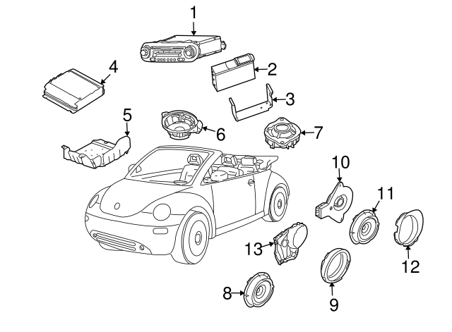 AM/FM CD Cassette Side Bracket 1J0-035-234-A