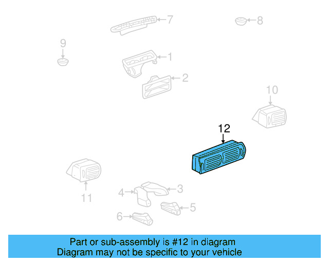 Vent Grille 3B0-819-728-D-2AQ - View 4