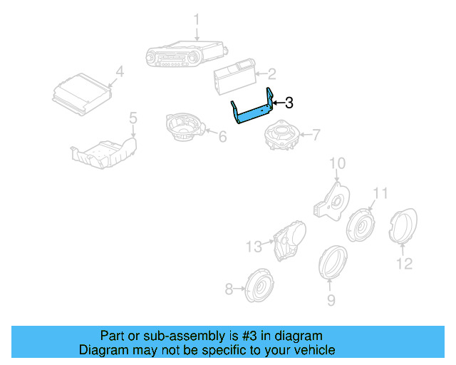 AM/FM CD Cassette Side Bracket 1J0-035-234-A - View 4