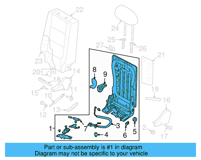 Seat Back Frame 5N0-885-142-L - View 3