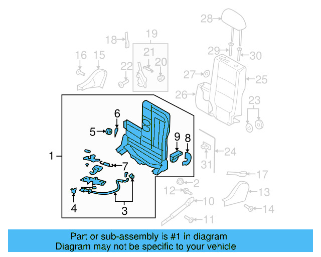 Seat Back Frame 5N0-885-141-L - View 3
