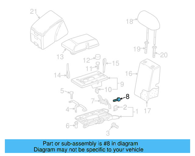 Seat Back Frame Lock Bolt WHT-002-796-B - View 64