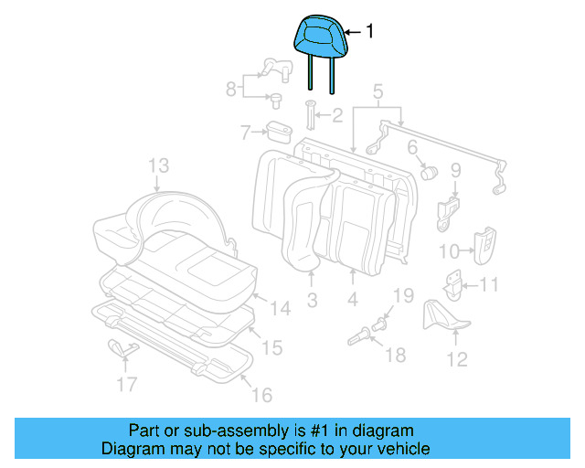 Headrest 1C0-881-903-M-A64 - View 3