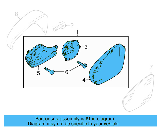 MIRROR HOUSING (DOES NOT INCLUDE GLASS) 561-857-507-M-9B9 - View 3