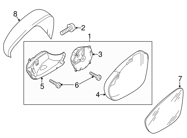 Mirror Cover (Unpainted) 3c8857538gru