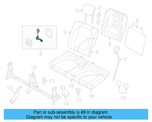 Trim Assembly Retainer 8J8-885-371 - View 5