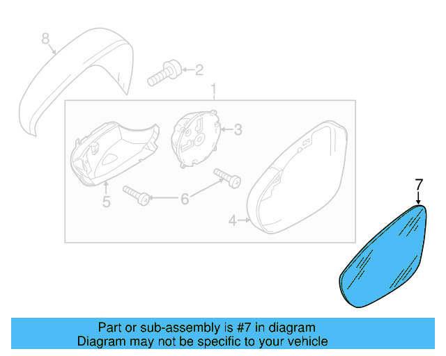 Mirror Glass 3C8-857-522-C - View 5