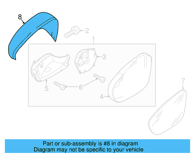 Mirror Cover (Unpainted) 3c8857538gru - View 4