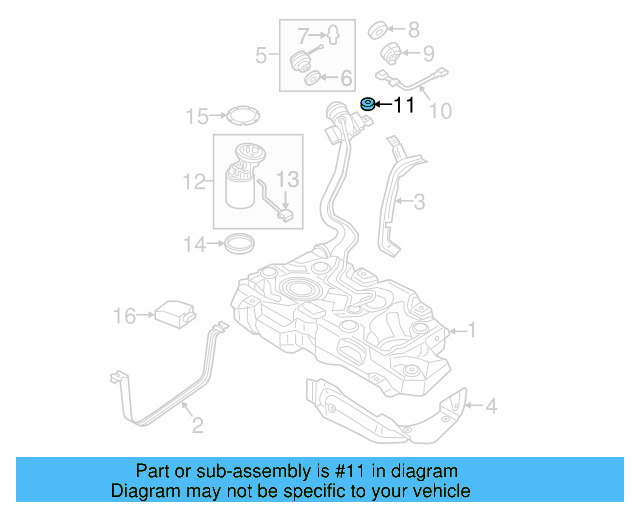 Fuel Tank Spacer 1J0-201-048-C - View 5