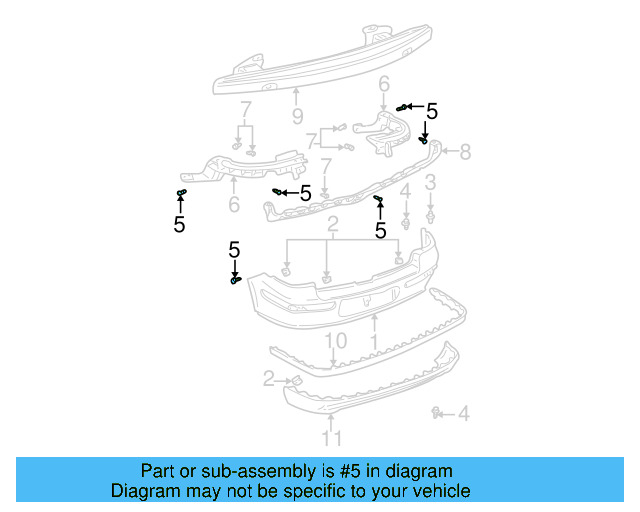 Fender Liner Screw N-907-750-01 - View 23