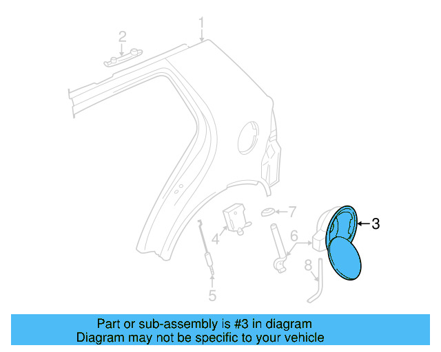 Fuel Door (Unpainted) 1j6809857egru - View 6