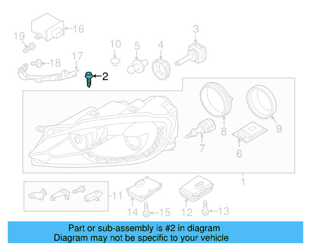 Headlamp Assembly Screw N-906-833-02 - View 14