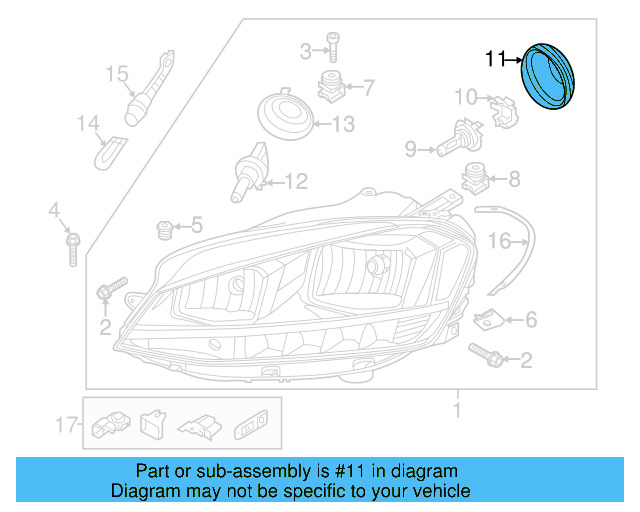 Low Beam Bulb Cap 5G0-941-607-C - View 2