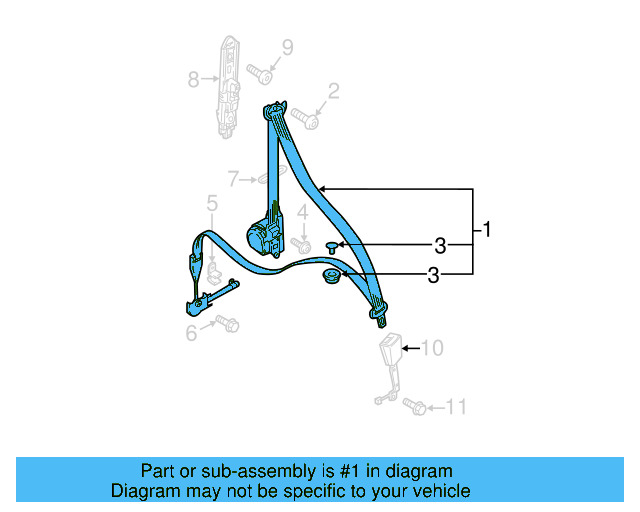 Seat Belt Lap And Shoulder Belt 3CN-857-706-G-RAA