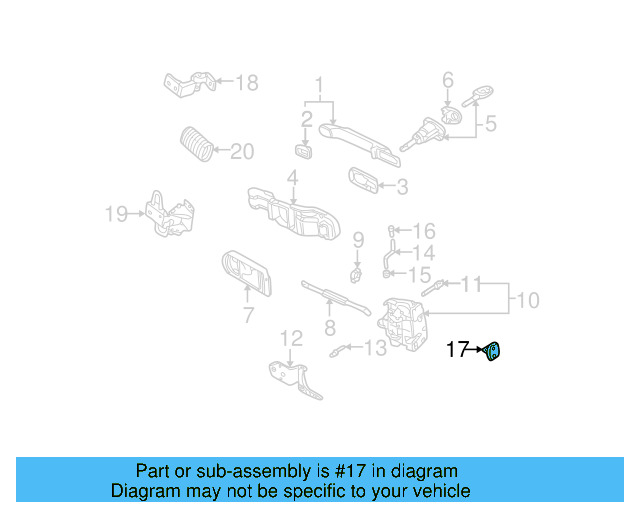 Door Lock Striker Plate 3B0-837-033-AJ - View 5