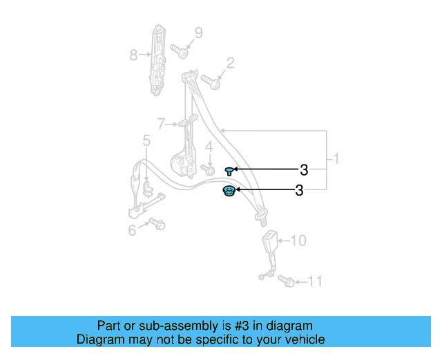 Seat Belt Assembly Button 443-857-847-B-4PK - View 49