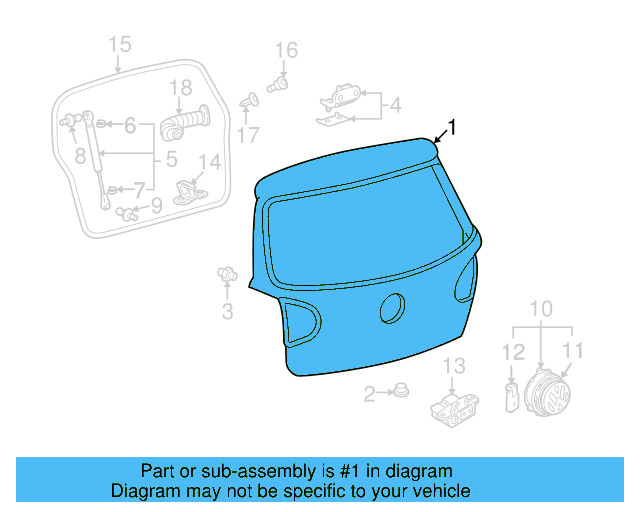 Lift Gate 1K6-827-025-H - View 3