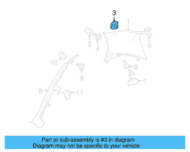 Upper Center Pillar Trim Retainer Nut 1K0-880-288-A - View 46