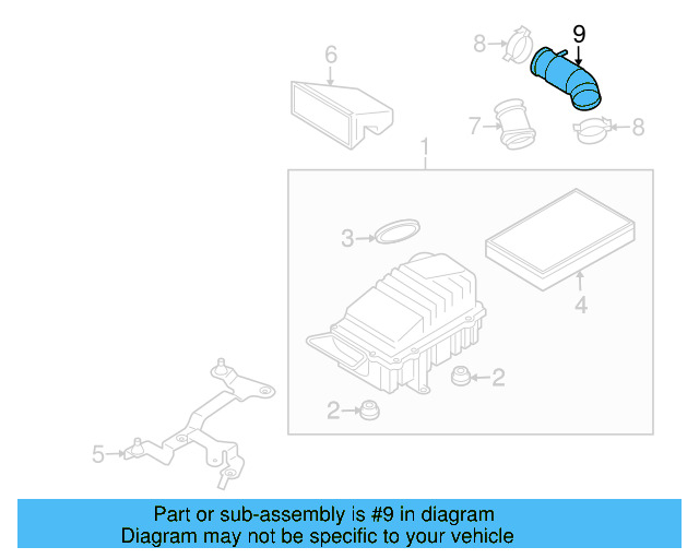 Engine Air Intake Hose 1K0-129-684-P - View 12