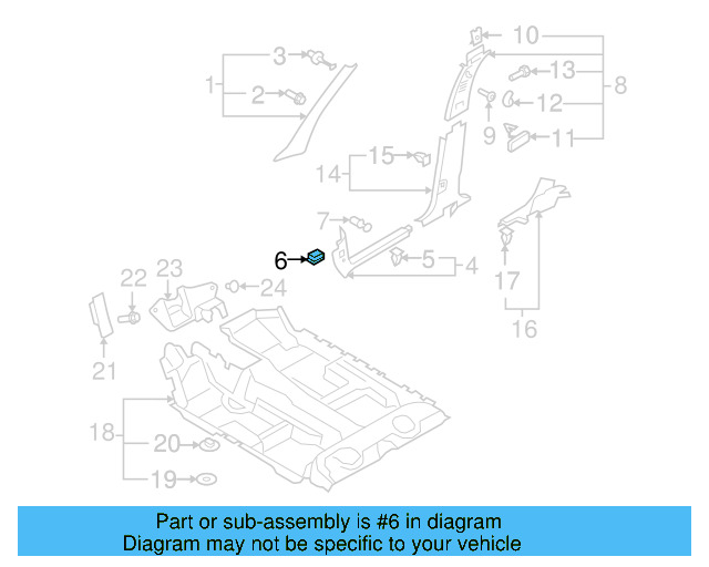 Kick Panel Trim Clip 1C0-867-207 - View 35