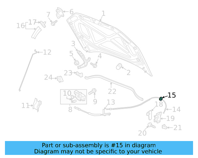 Release Cable Grommet 1K0-823-591-B - View 19