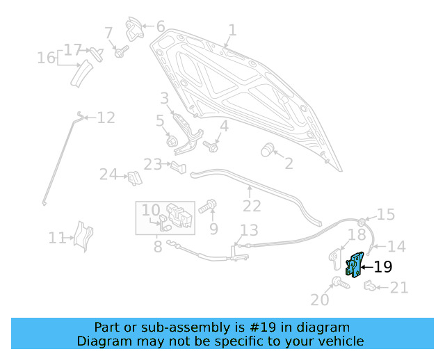 Hood Release Handle Bracket 6R1-823-633 - View 12