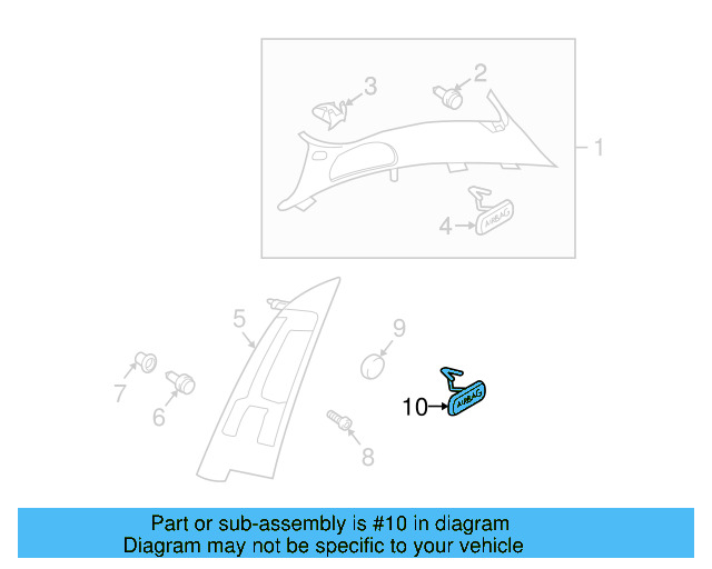 Upper Center Pillar Trim Trim Plate 1T0-853-437-B-82V