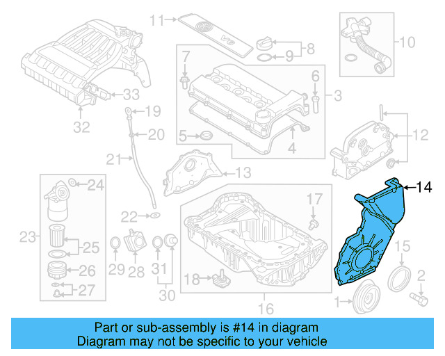 Engine Timing Cover 03H-103-173-D - View 11