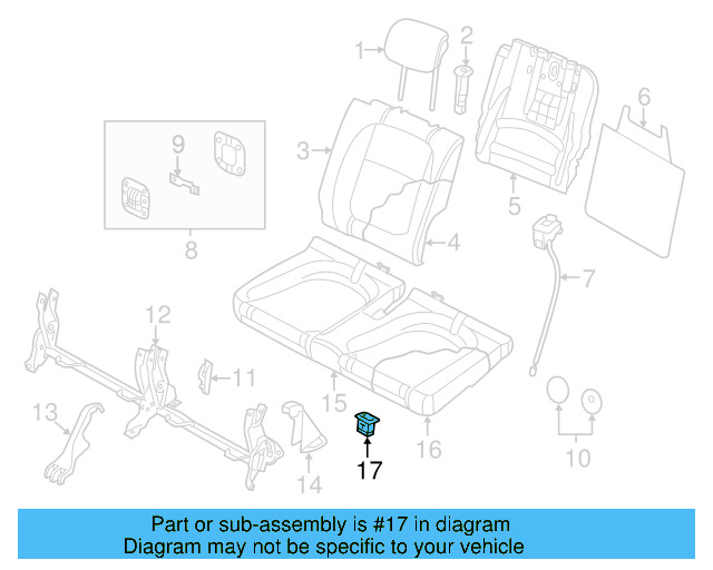 Seat Frame Grommet 1K0-886-373-C - View 24