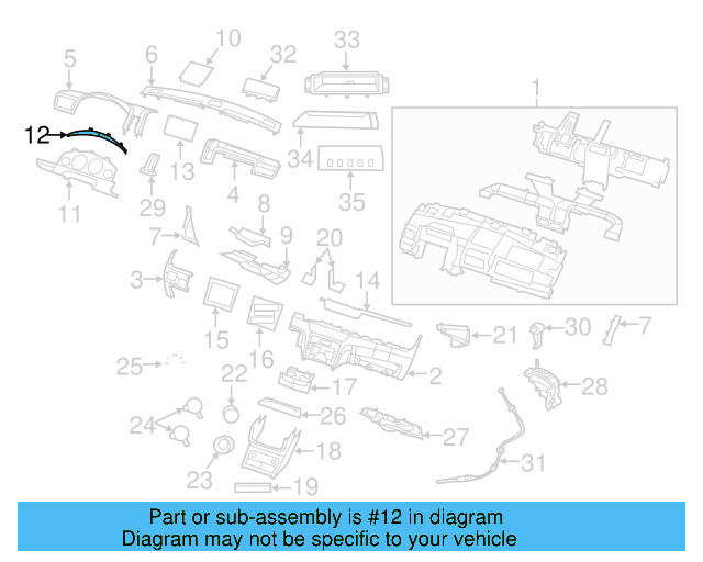Cluster Bezel Upper Cover 7B0-857-931-XD1 - View 3