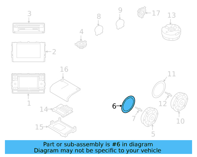 Rear Dr Speaker Seal 7N0-971-798-A - View 7