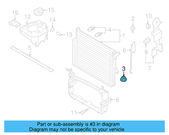 Radiator Lower Insulator 7L0-121-275 - View 7