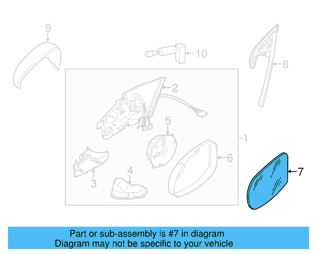 Mirror Glass 3C8-857-522-C - View 10