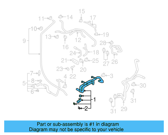 Upper Hose 7L0-122-101-M - View 5