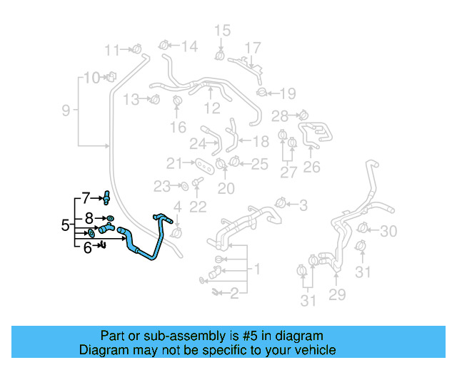 Lower Hose 7L0-122-051-C - View 3