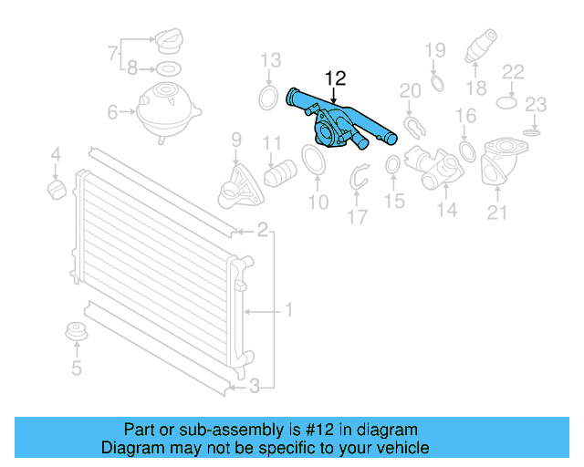 Thermostat Housing 03H-121-117-A - View 9