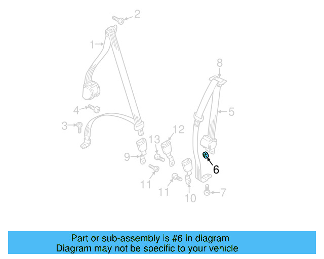 Center Belt Assembly Nut N-989-910-01 - View 19