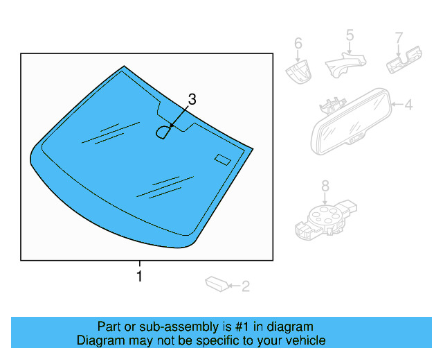 Windshield 3C8-845-011-CA-NVB - View 7