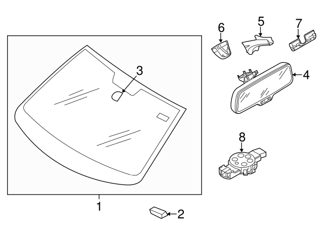 Mirror Support Spacer 443-845-631-A - View 51
