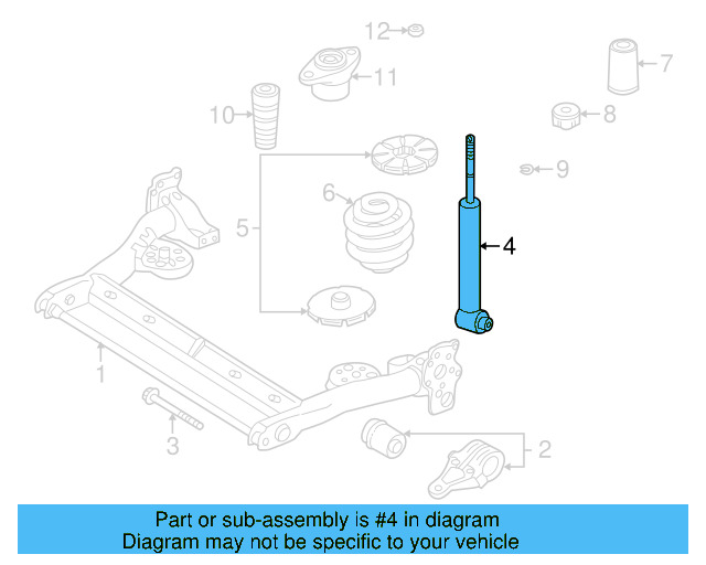 Suspension Shock Absorber 3B0-513-031-P - View 4