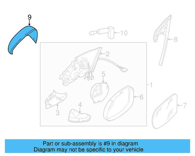Mirror Cover (Unpainted) 3c8857538gru - View 2